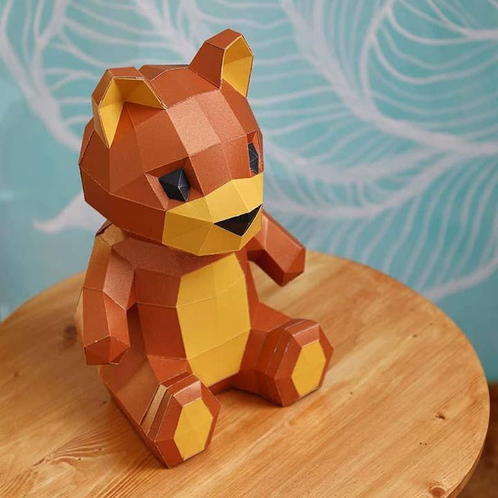 PAPERCRAFT WORLD - Wholesale Doe-het-zelf-knutselset - Teddybeer 3D-origami-model van papierkunst, papieren dierenlamp