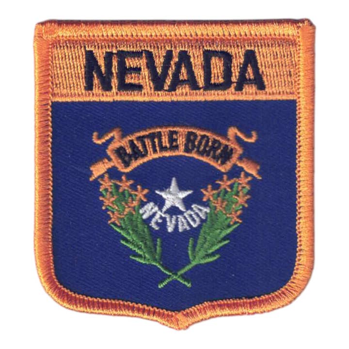 NEVADA Med Flag Shield Souvenir Patch - 2405 for wholesale by Happy Wood Products