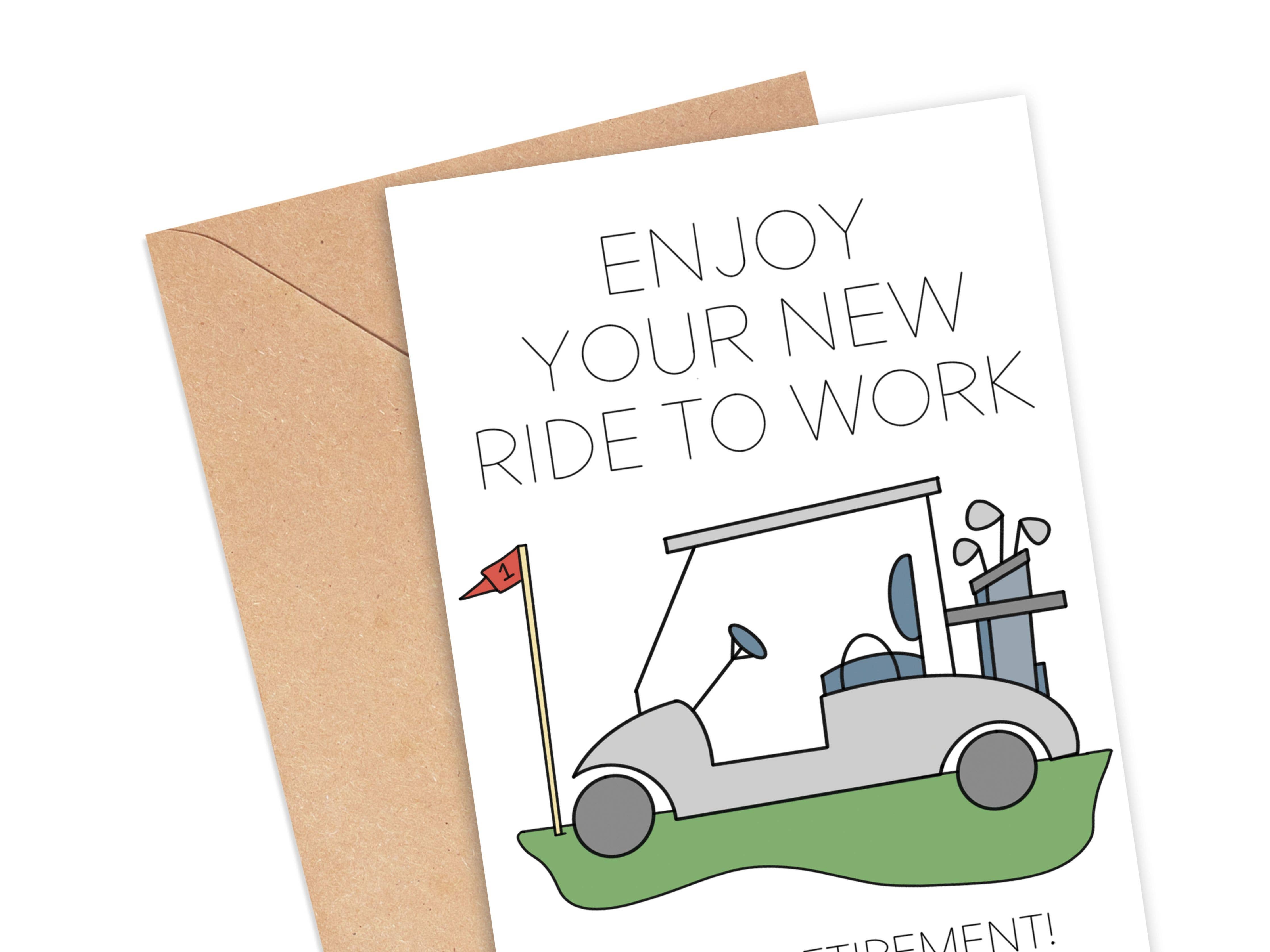 Simply Happy Paper - Wholesale Retirement Card - Enjoy Your New Ride To Work Retirement Card1