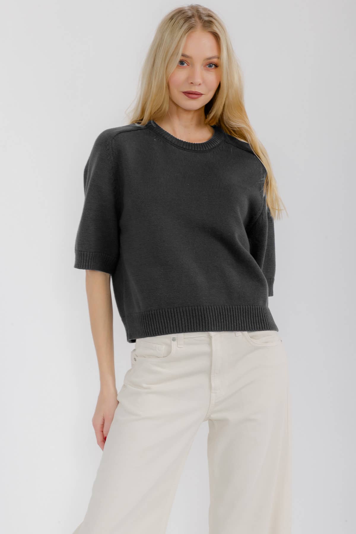 Star Drop – wholesale Knitted jumper – Women′s – SHORT SLEEVE SWEATER TOP (SDW6319)11