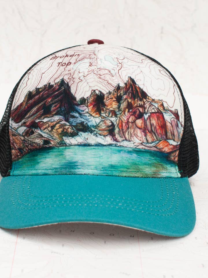 Trasig topp Alpine Lake Truckerhatt för wholesale av Final Switchback by Katie Jeanne Reim