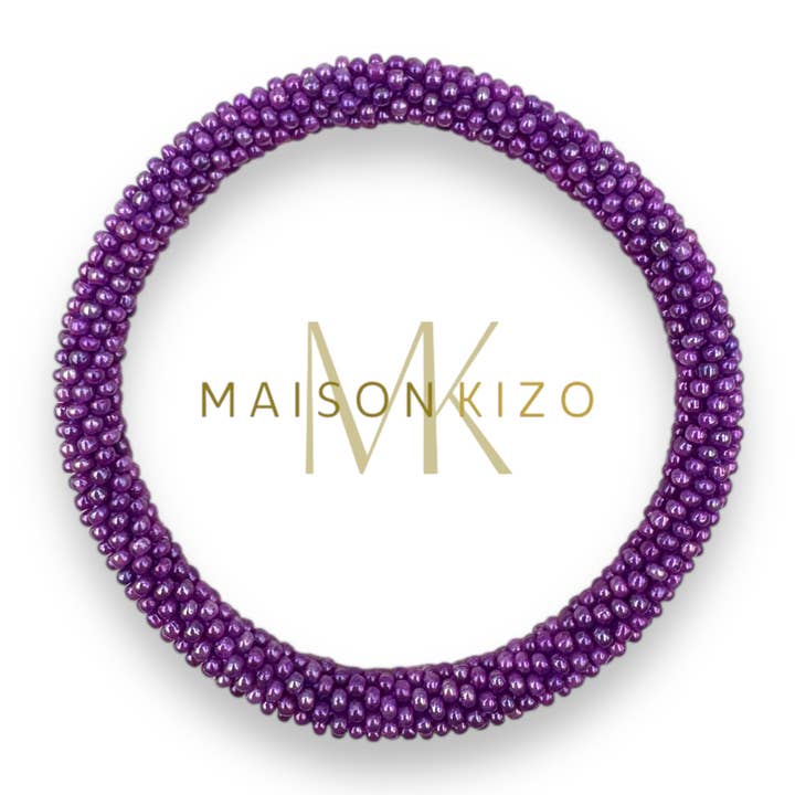 Nepalese bracelet purple beads V11 for wholesale by MAISON KIZO