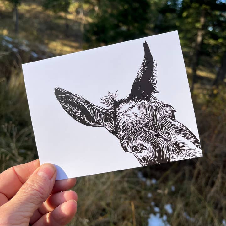 "Sam" Mule Notecard (Package of 6) for wholesale by Laughing Mule Press