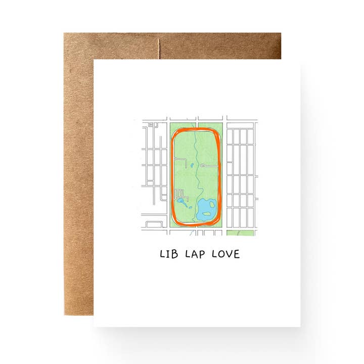 Lib Lap Love - Liberty Park - Runner Card - Blank Inside for wholesale by Catamount Card Company