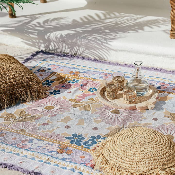 Sunni Scenes - Wholesale Area rug - Lavender - Picnic Beach Throw Rug - XL4