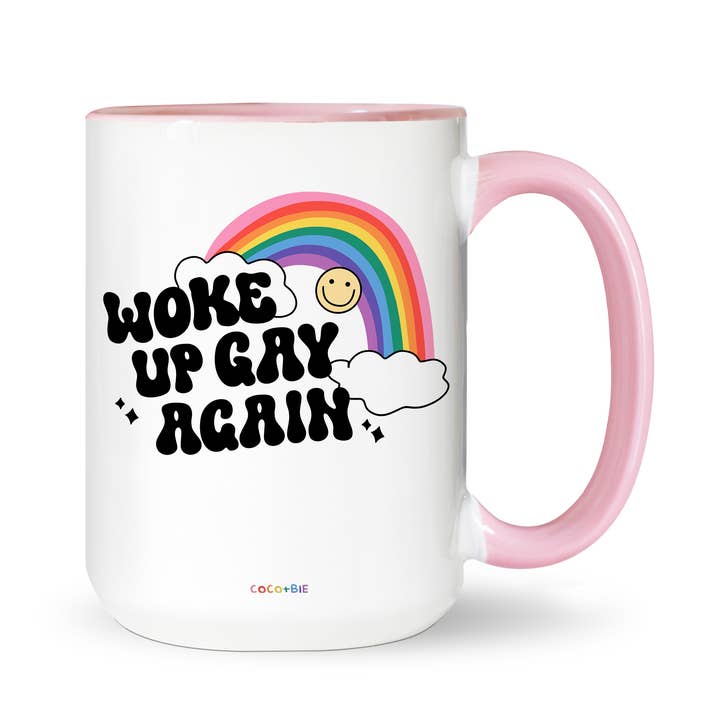 coco+bie designs - Wholesale Koffiemok - Woke Up Gay Again Mug - LGBTQ Pride Month Love wint gelijkheid