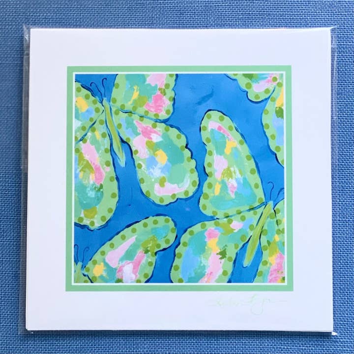 Gröna fjärilar konsttryck för wholesale av Lemondaisy Design