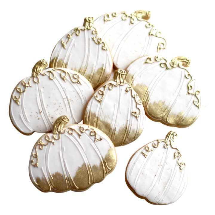 Sweet Sanctions LLC - Wholesale Cookie - Gold Brushed Pumpkin Cookie Set