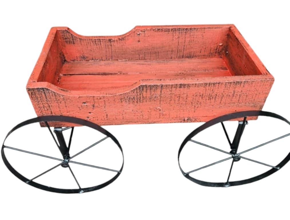 Garden Iron And More - Wholesale Outdoor Ornament/Decor - Wooden & Iron Wagon, Cart, Planter, Table Display Piece. 2