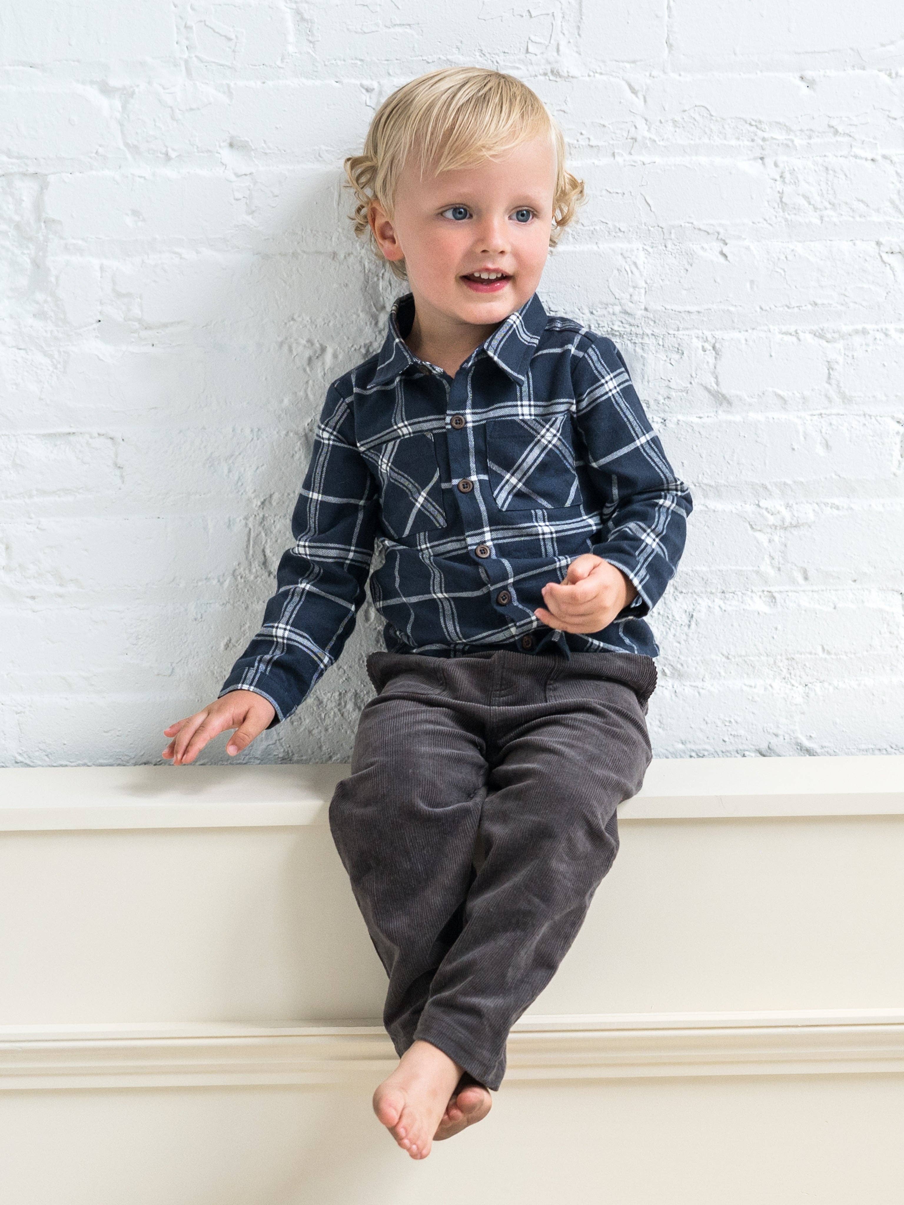 Colored Organics - Wholesale Button Down Shirt - Kids - Lev Flannel Long Sleeve Collared Button Down Shirt1