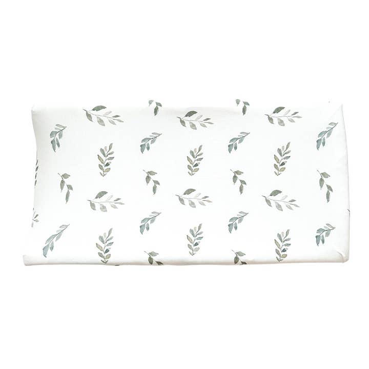 Bamboo Premium Changing Pad Cover - Green Leaves for wholesale by Harp Angel Boutique