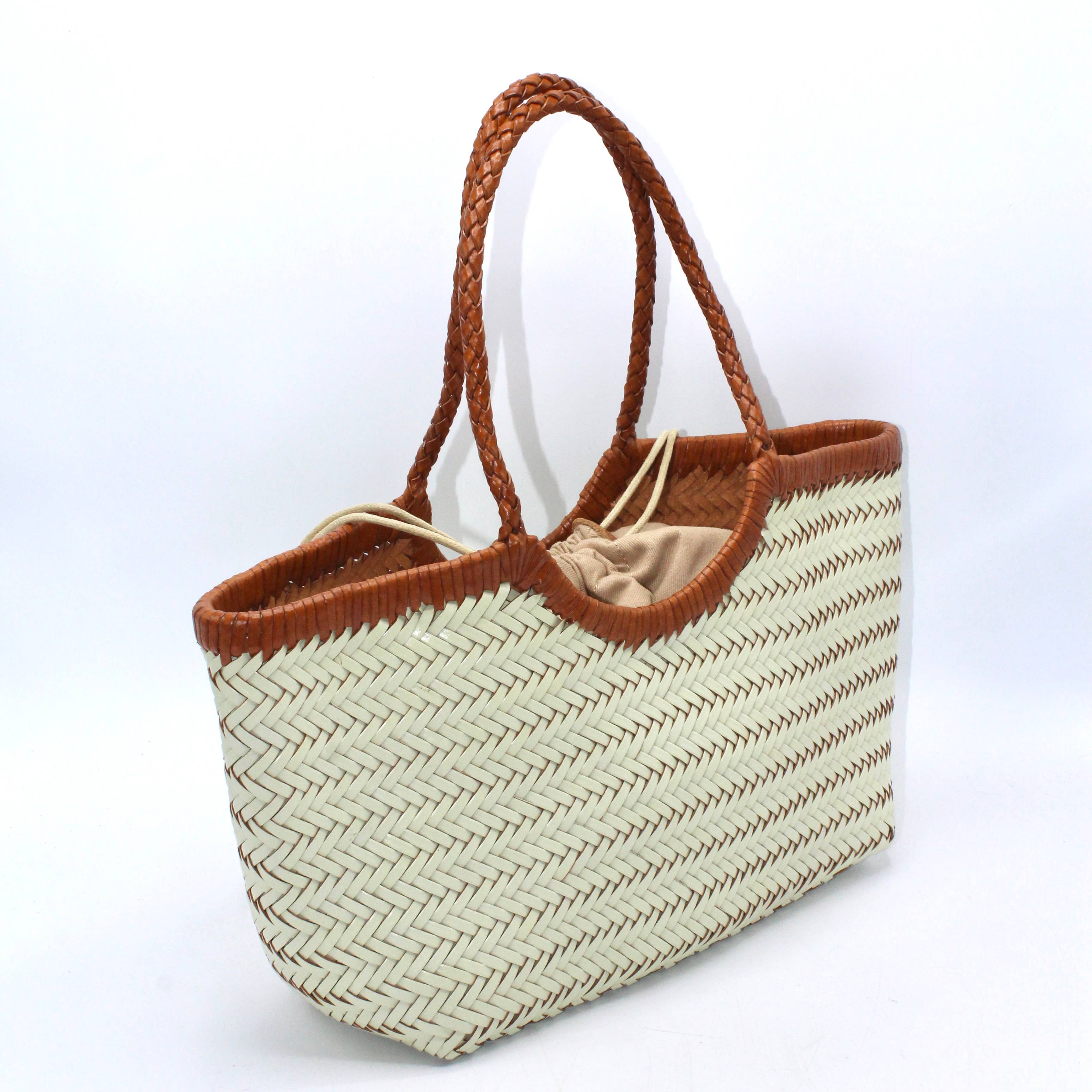 Sook Stainable - Vente Tote bag – femme - Carmel - Sac fourre-tout en cuir en U tissé à la main12