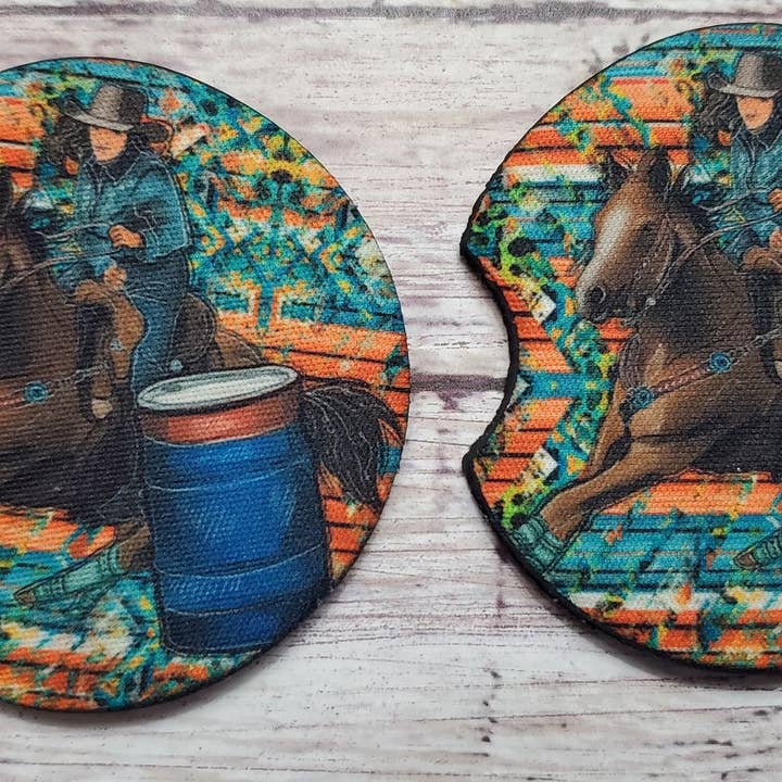 Car Coasters~ Barrel Racing for wholesale by Paxton's One Stop Shop LLC