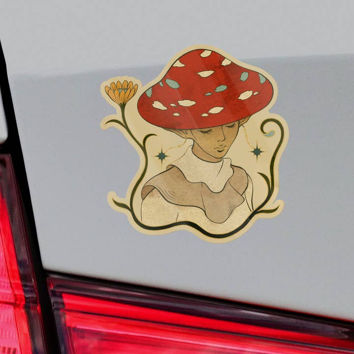 Sticker Bull - Wholesale Sticker - Hand Drawn Illustrated Cute Fairy Pixie Mushroom Cap Sticker3