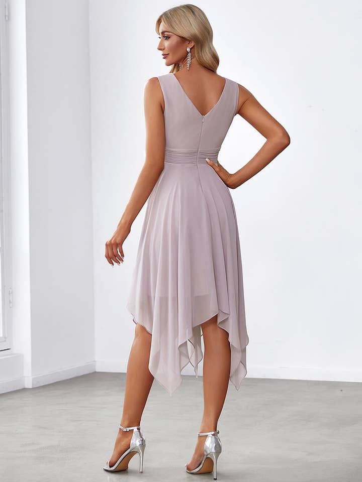 Ever-Pretty - Wholesale Gown - Women's - Pretty Knee Length Chiffon Irregular Hem Bridesmaid Dress