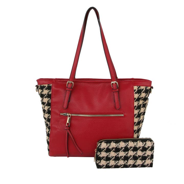 Handbag Factory Corp - Vente Tote bag – femme - Sac fourre-tout avec portefeuille pour femme - 100 % cuir végétalien1