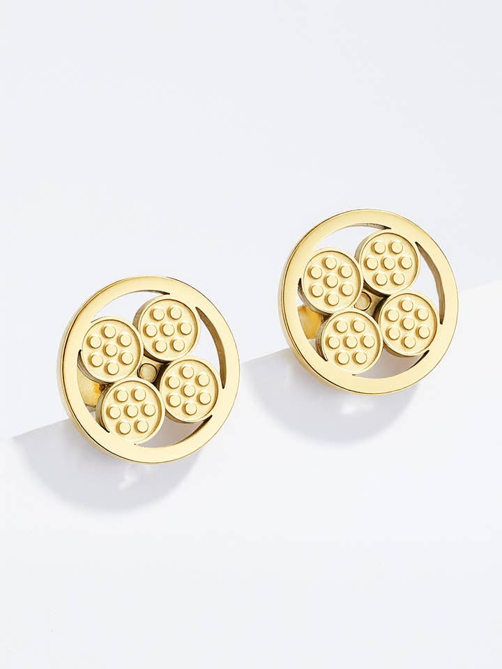 Stainless steel earrings 124RX142 for wholesale by BYREN | ÉLINE L'ATELIER