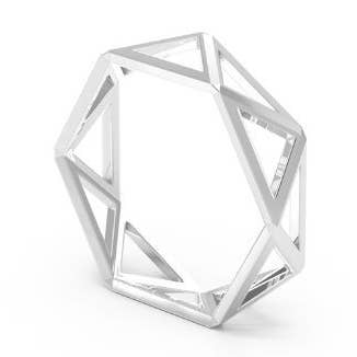 Anillo geométrico de plata de ley para venta al por mayor de NYXA
