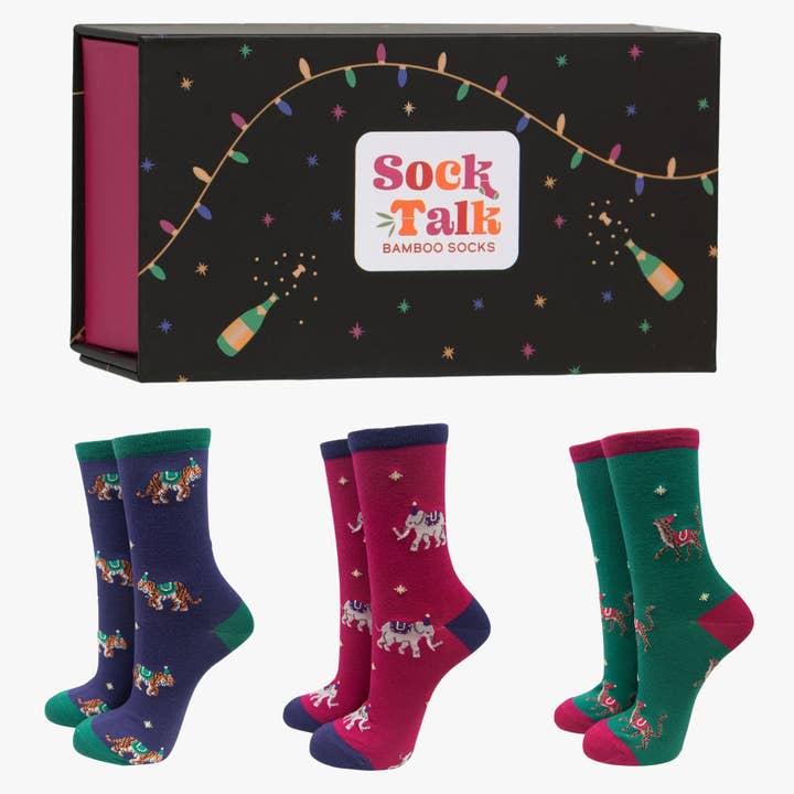 Party Animals Bamboo Socks Gift Set for wholesale by Sock Talk