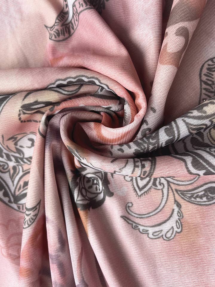 HIDDENBRAND - Wholesale Dress - Women's - Boho unique print sheer Mesh Butterfly Back Maxi Dress6