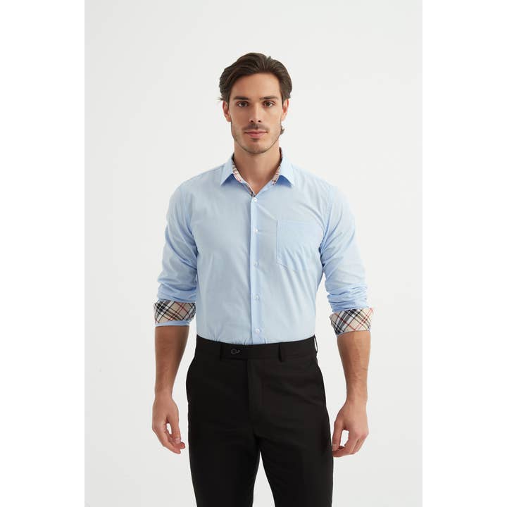 Camisa EDWARDS corte recto - Cielo para venta al por mayor de Yves Enzo