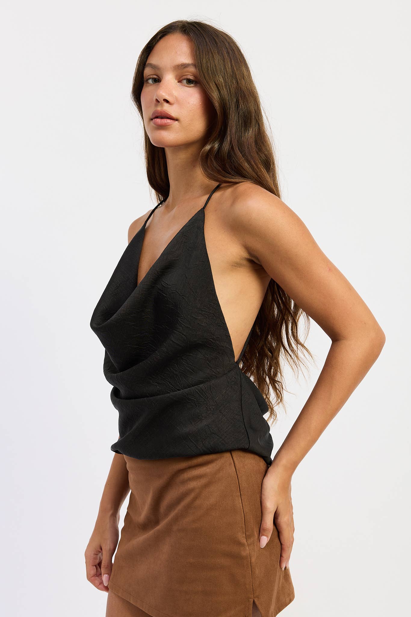 Emory Park - Wholesale Blouse - Women's - SATIN COWL TOP WITH OPEN BACK8