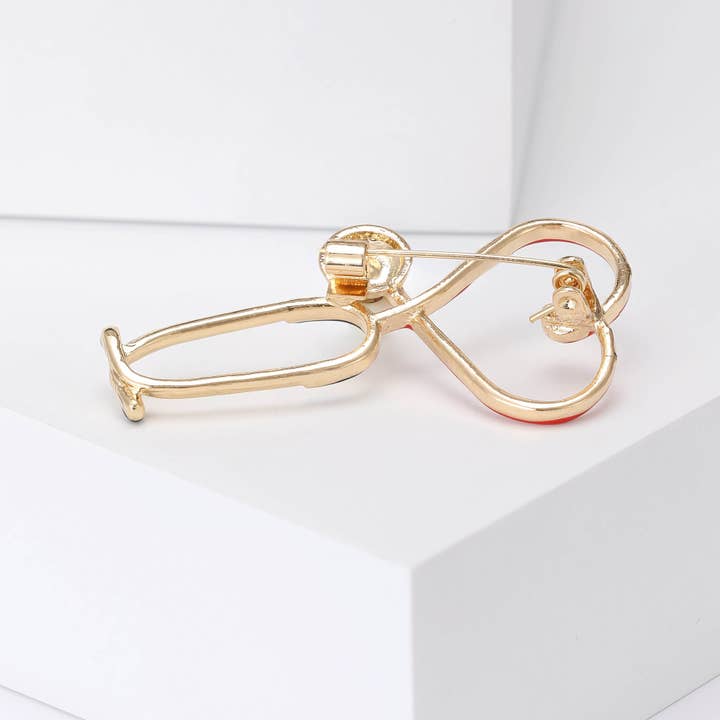 Tourtiwi - Wholesale Brooch - Medical - Inspired Heart Stethoscope Brooch7