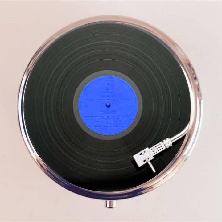 Turntable Pill Box Case Pillbox Holder Trinket Stash Box Record Player Pop Art LP Vinyl for wholesale by FringePop