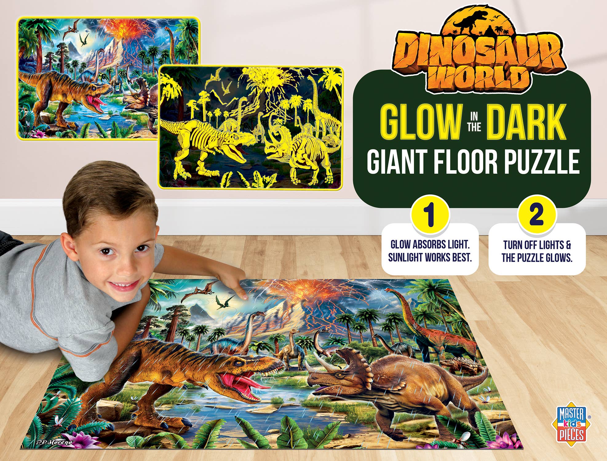 Masterpieces Puzzles - Wholesale Puzzle - Kids - Glow in the Dark - Dinosaur World 48 Piece Floor Puzzle2