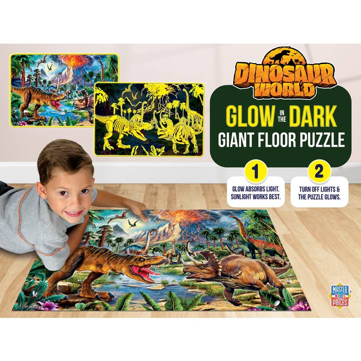Masterpieces Puzzles - Vente Puzzle – enfant - Puzzle de sol de 48 pièces Glow in the Dark - Dinosaur World2