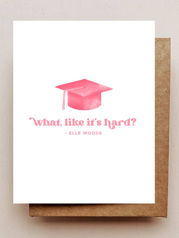 Elle Woods Grad Card for wholesale by Maddon and Co