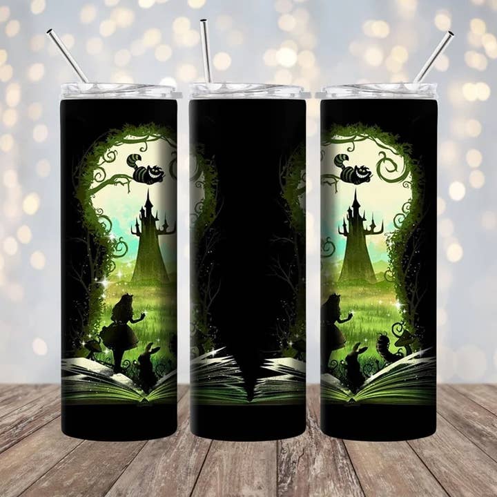 Alice in Wonderland Book 20 oz Tumbler for wholesale by Lillypad Creations