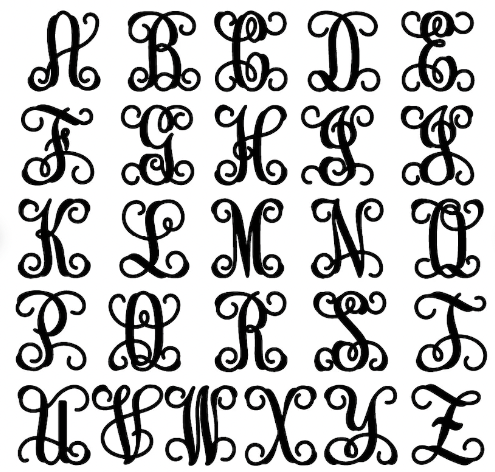 Wholesale Wood Cuts - Wholesale Door Hanger - Single letter monogram Fall/Winter Door Hanger1