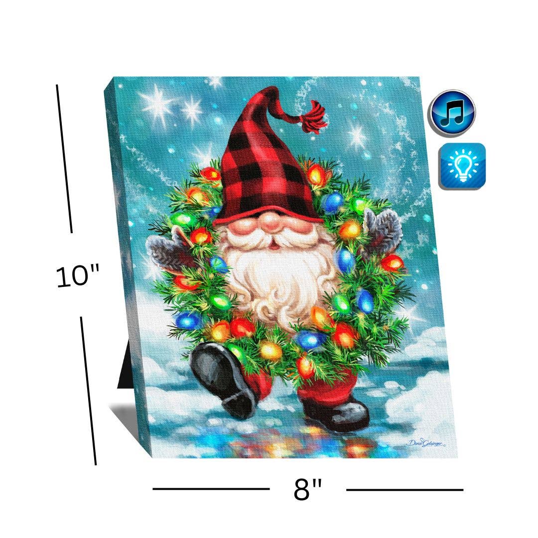 Glow Decor - Wholesale Christmas decoration - Musical Gnome Lighted Musical Canvas1