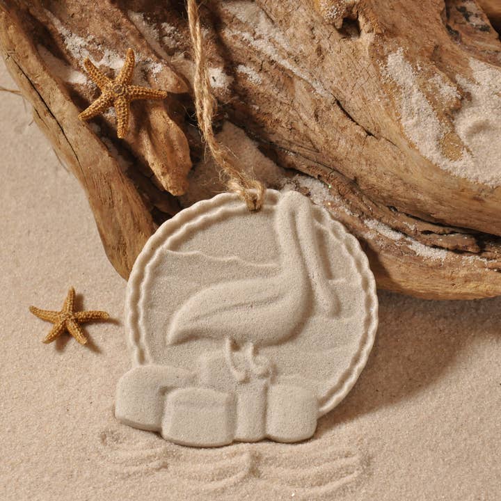 The Sand Store by Creative Artworks, Inc. - Wholesale Ornament - Pelican Sitting on the Dock Sand Ornament1