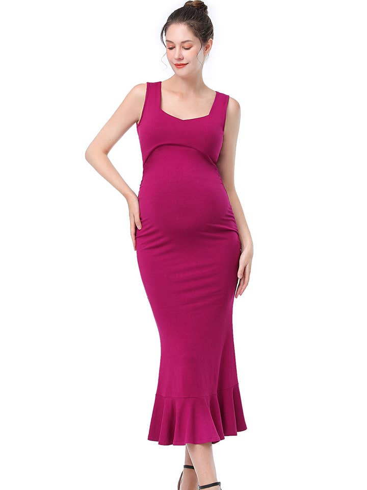 Kimi + Kai barsel „Ethel“ havfrue kjole. Berry for engroshandel hos Kimi and Kai