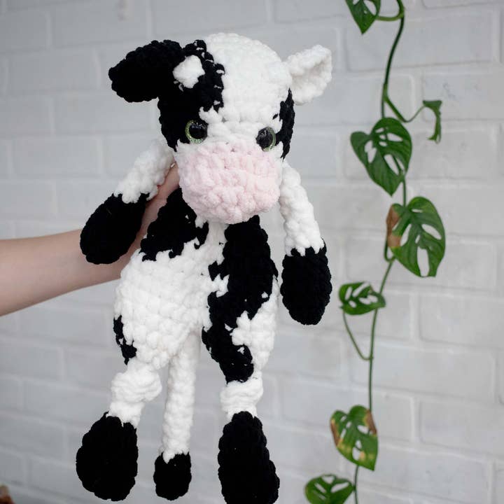 The McGarvey Workshop - Wholesale Stuffed/Plush Toy - Kids & Baby - Chocolate Milk Cow Lovey, Cow Stuffed Animal, Crochet Brown and White Cow Snuggler,7