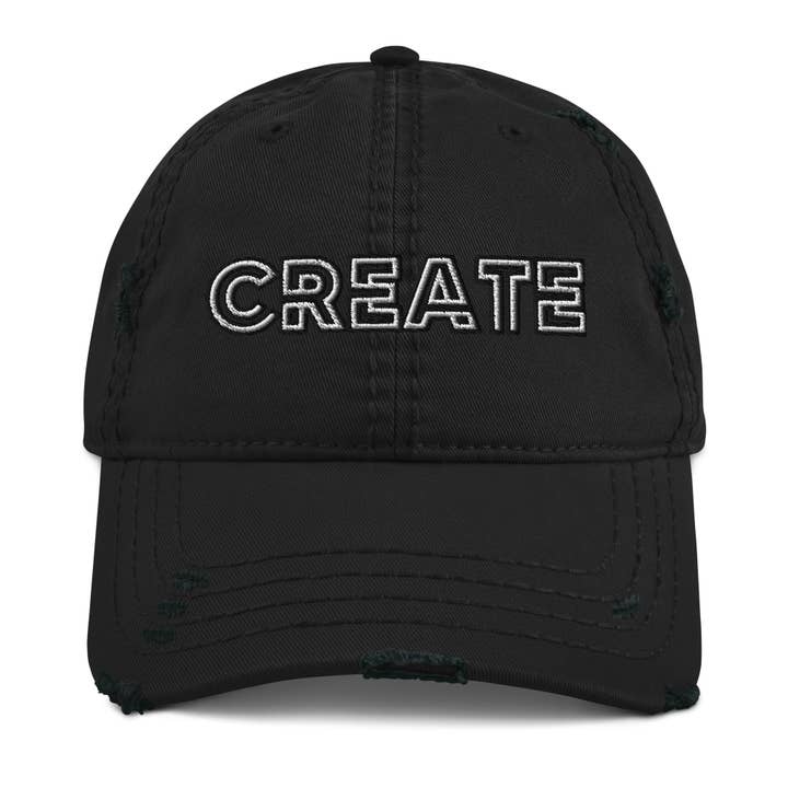Chapeau Create Distressed Dad - Artiste, création, art, musique pour la vente par The Beanie Shop