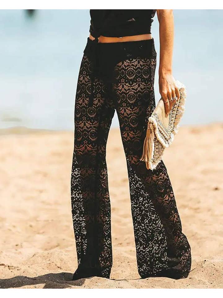 Queen Fashion – Engroshandel Strandbadekåbe – Dame – hule hæklede blondebukser med snor9