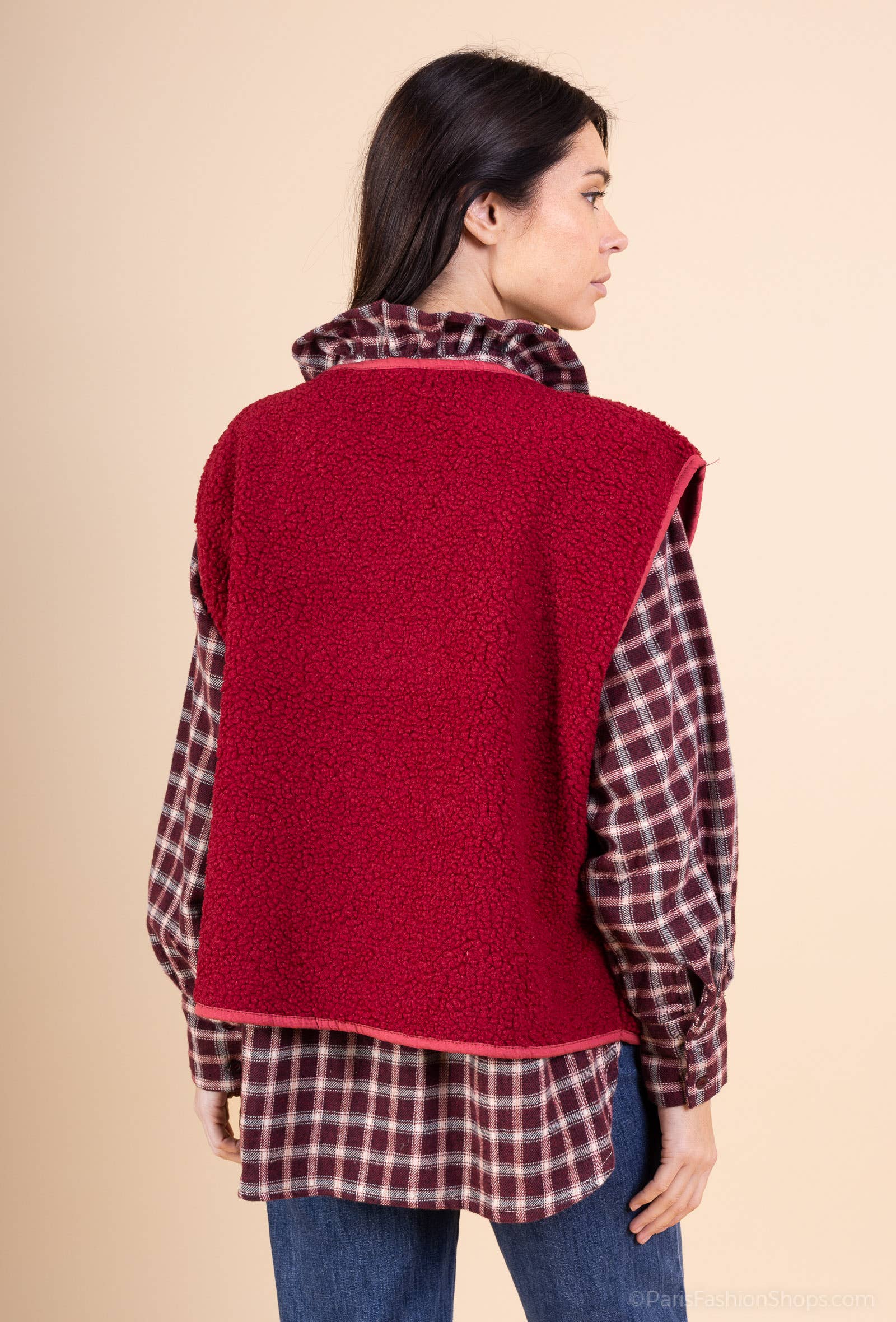 Mimi & Gogo - Wholesale Outerwear Vest - Women's - Plain Fleece Vest @3433_GiUniMoimoute14