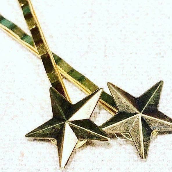 Épingles à cheveux Gold Star, épingles à cheveux vintage 2 pièces Set de pinces à cheveux pour la vente par ShellyCakes