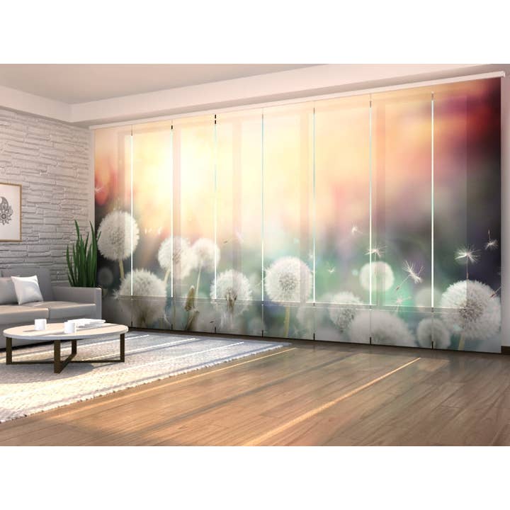Set of 8 Sunset Dandelions Field Panel Curtains - for wholesale by IlyDecor