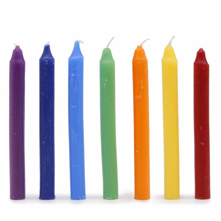 Cristaux & Bien-Être - Wholesale Tapered Candle/Candlestick - 7 candles 7 chakras3