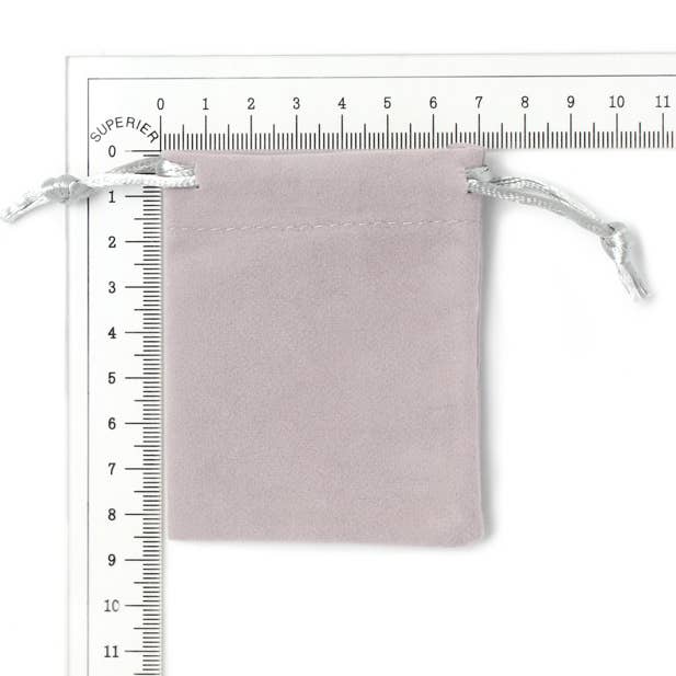 Inca UK - Wholesale Gift Bag - 8.5x7cm. Grey Flocked Velvet Pouch