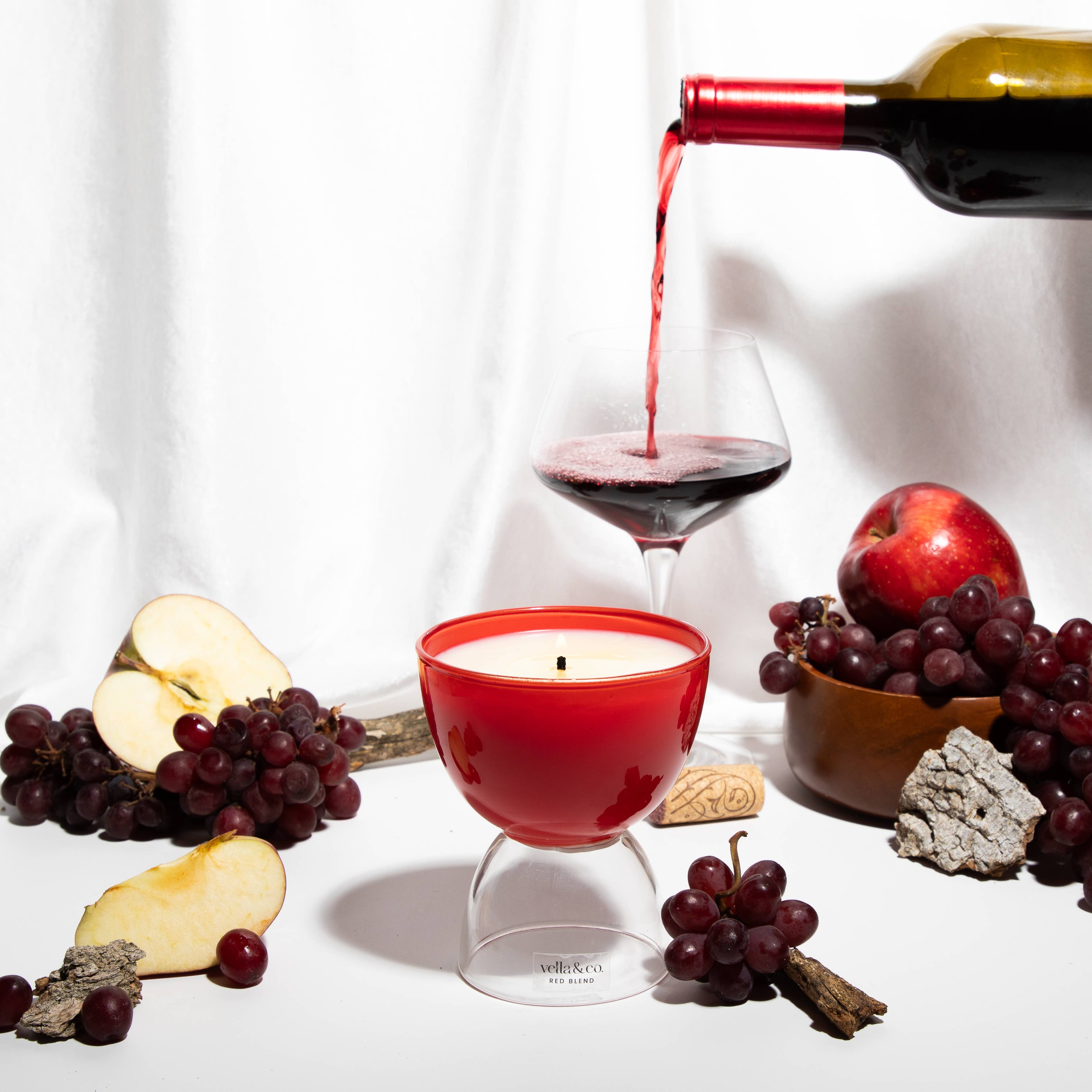Vella & Co. by Vellabox – Großhandel Kerze im Glas / gefüllte Kerze – Red Blend – 6oz wein-inspirierte Sojakerze im wiederverwendbaren Glas1