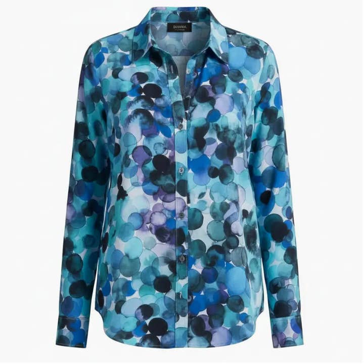 Bubbles Relaxed Button Up Long Sleeve Shirt Machine Washable for wholesale by Ameliora