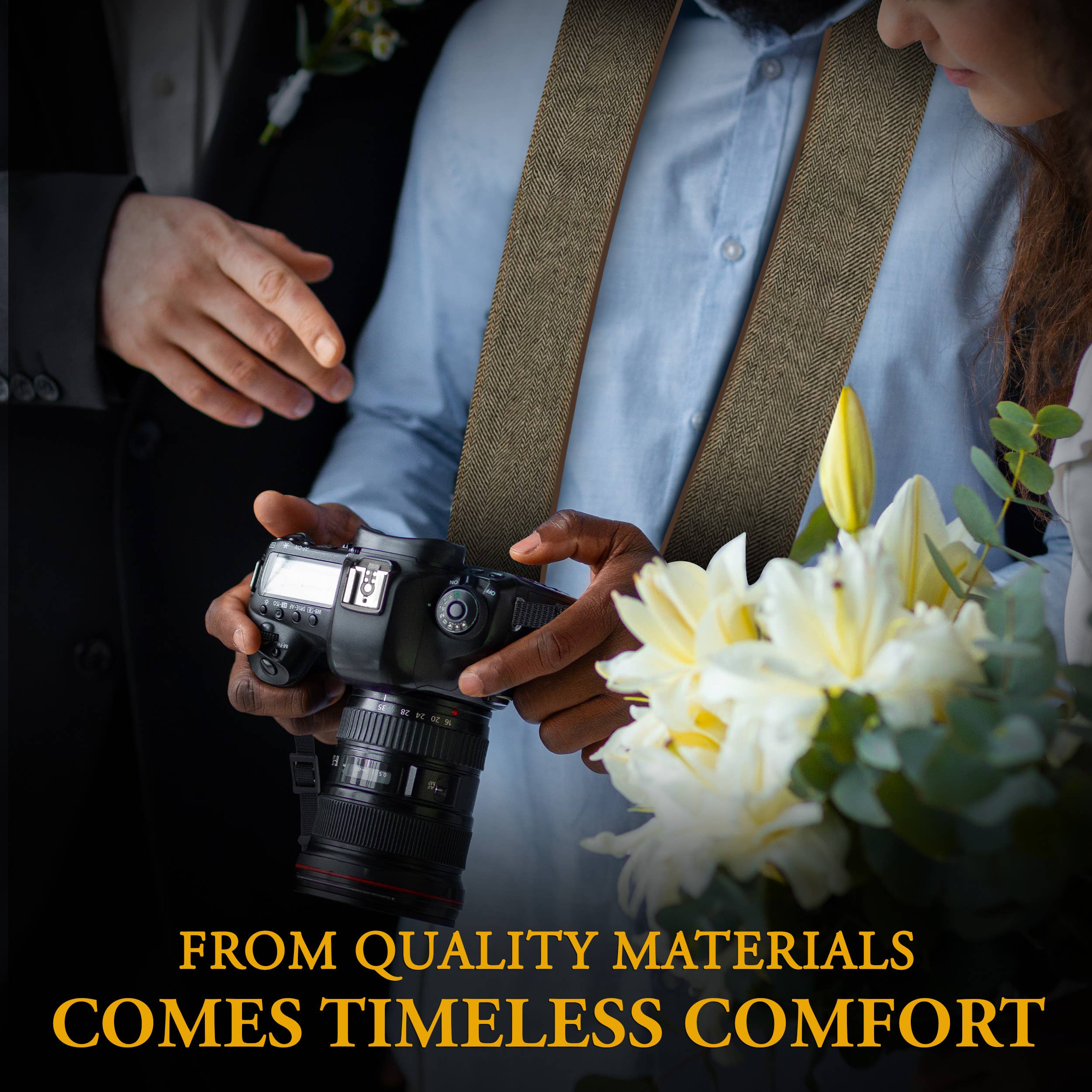 Gradzo - Wholesale Camera Strap - Custom Embroidery Camera Strap - Brown Denim Camera Strap3