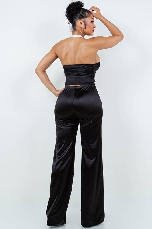 Black Two Piece Set With Gold Button for wholesale on Faire4