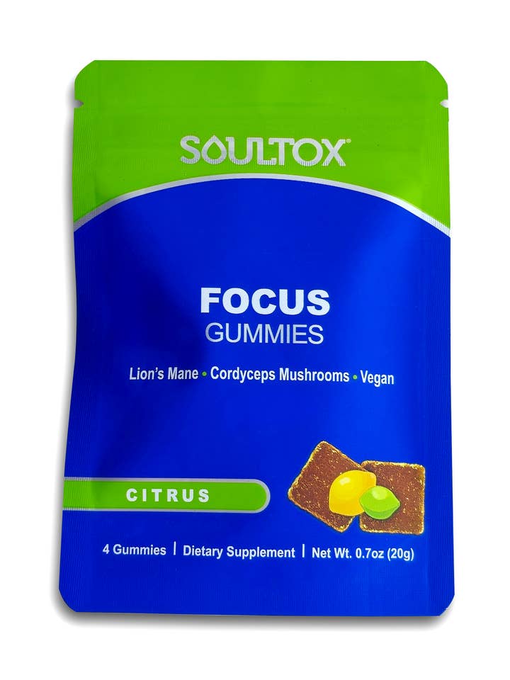 Soultox Focus Organische Lion's Mane + Cordyceps Gummies voor wholesale door Lucky Soul