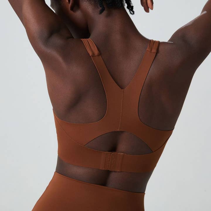 Sodalemon – Sutiã desportivo - Mulher por atacado – Sutiã esportivo de fitness de alto suporte com fivela traseira de cor sólida14